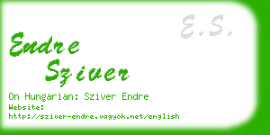 endre sziver business card